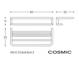 MEDIDAS ESTANTE TOALLERO 60cm BWC COSMIC